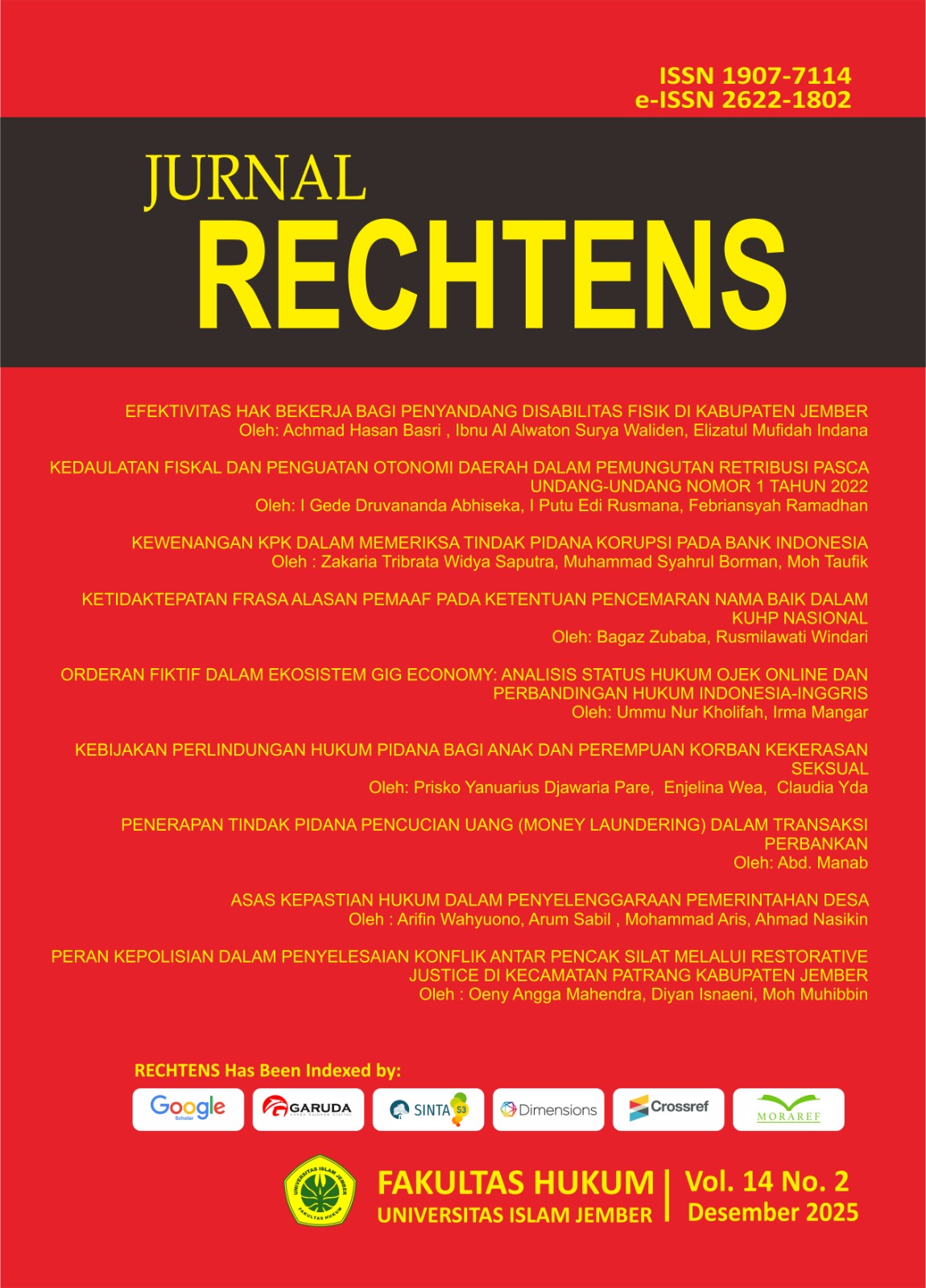 					View Vol. 14 No. 2 (2025): Desember 2025
				